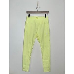 FREE PEOPLE High Waisted Neon Yellow Athletic Leggings Pockets XS